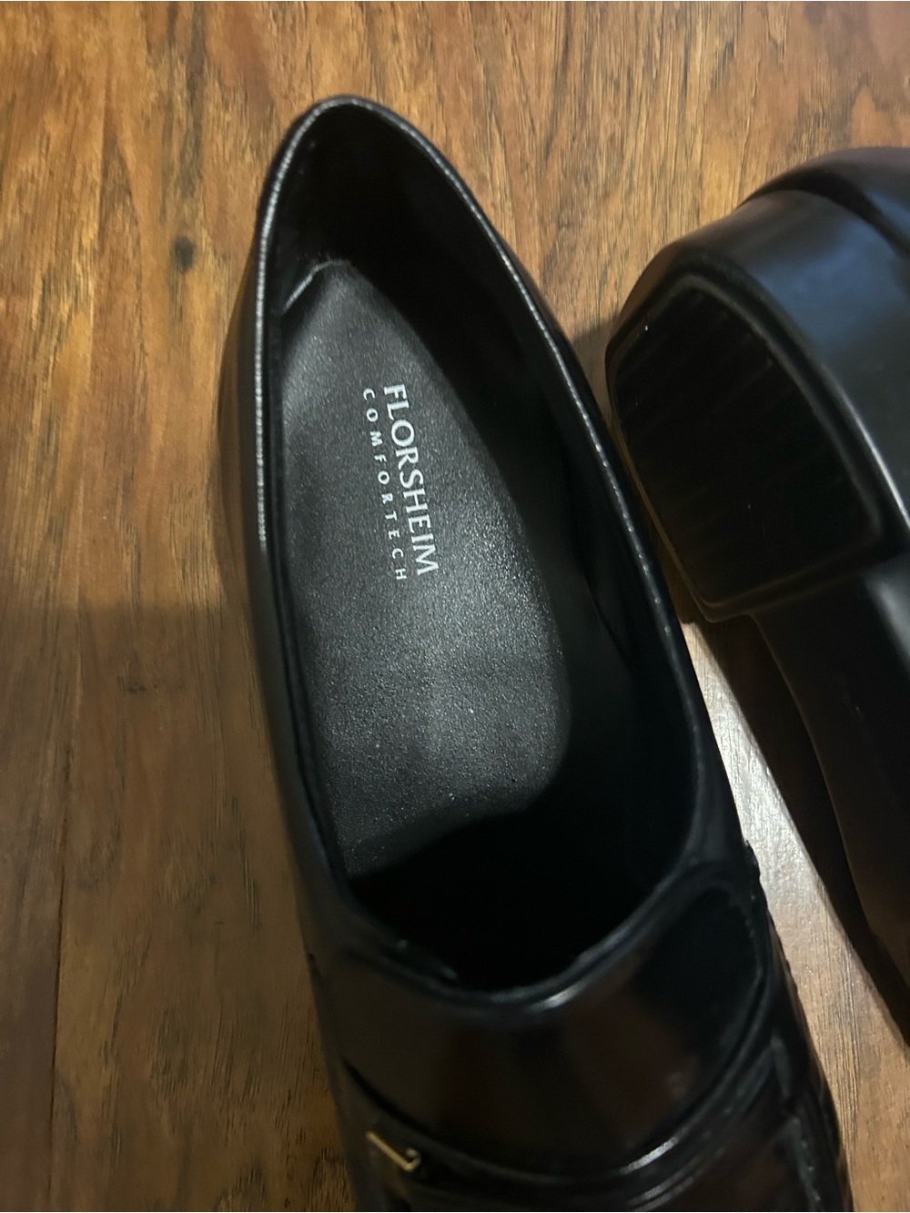 Florsheim Men’s Black Leather Slip-On Loafers - Picture 4 of 5
